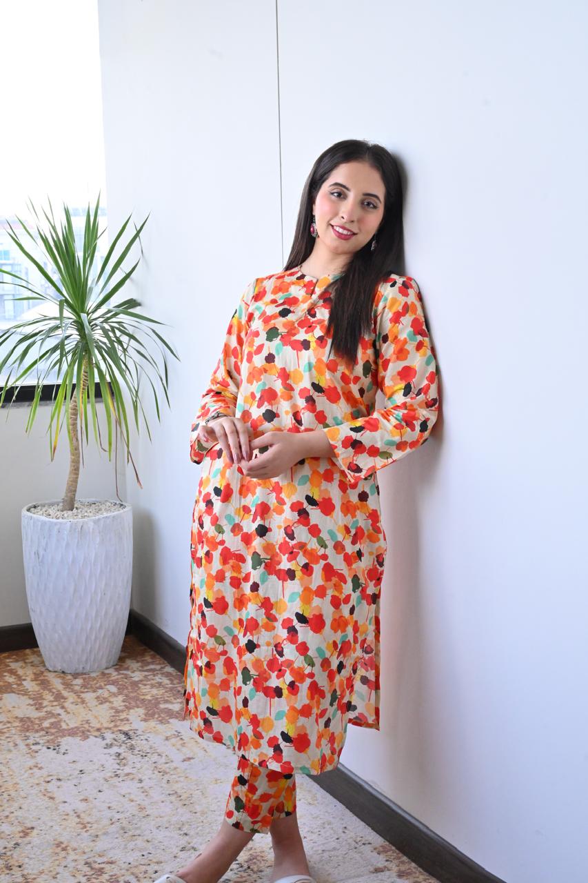 EVO10035-Printed lawn Co-Ord set (2-piece)