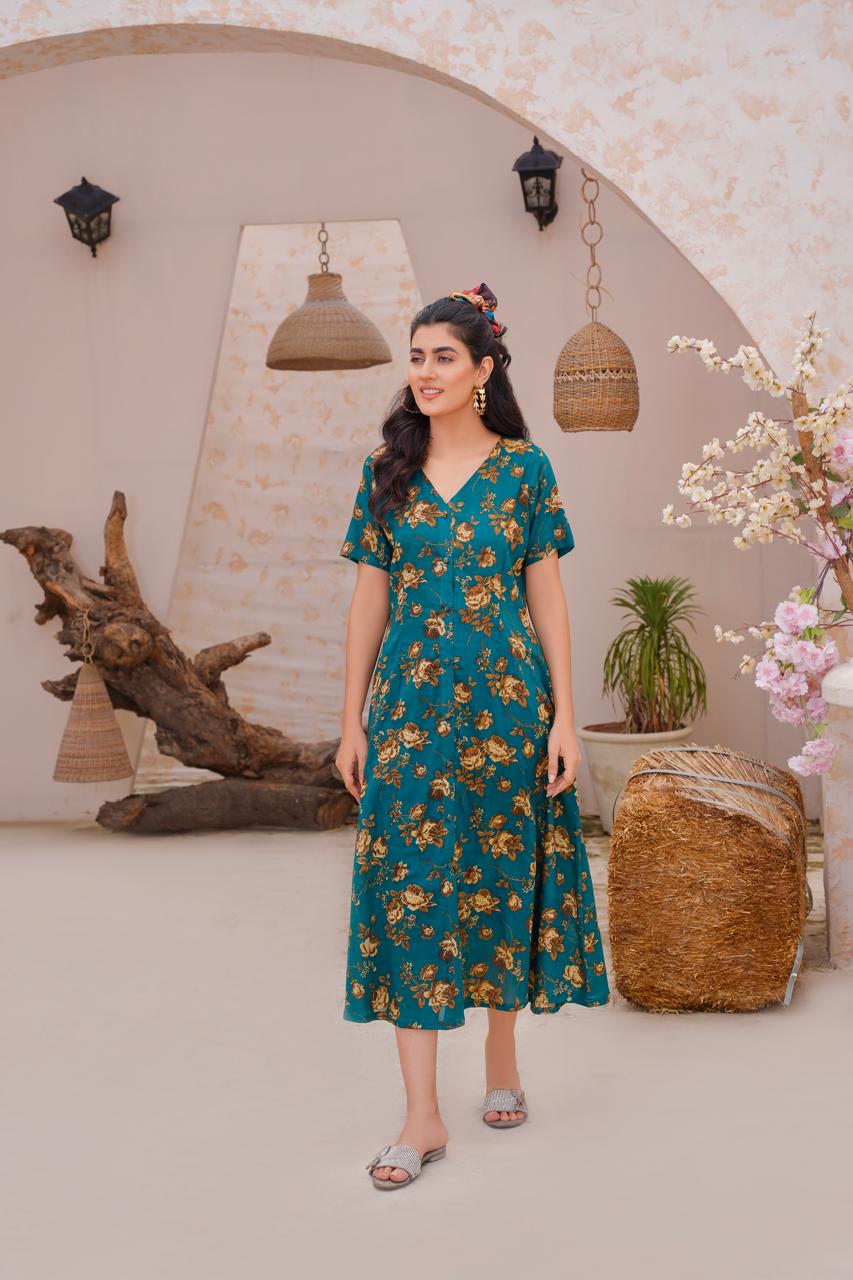 EVO10016-Printed lawn frock