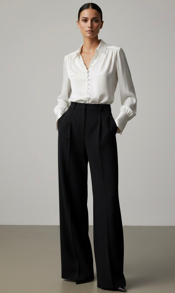 EVO 10053- White Silk Shirt
