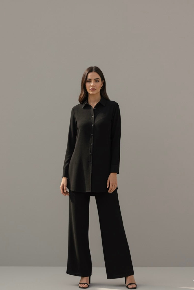 EVO10051-Black Georgette Co-ord Set