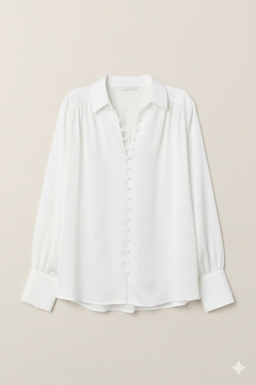 EVO 10053- White Silk Shirt