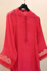Hot Pink Elegance-3 Piece Raw silk