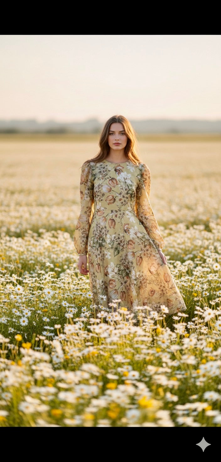 EVO10052-Printed Silk Lawn frock