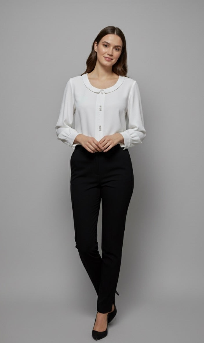 EVO 10055- White Silk Shirt
