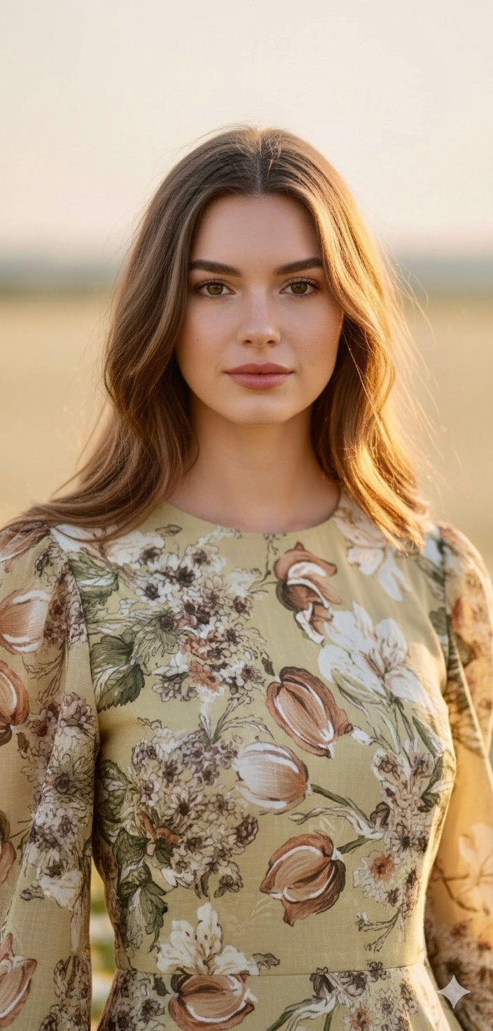 EVO10052-Printed Silk Lawn frock