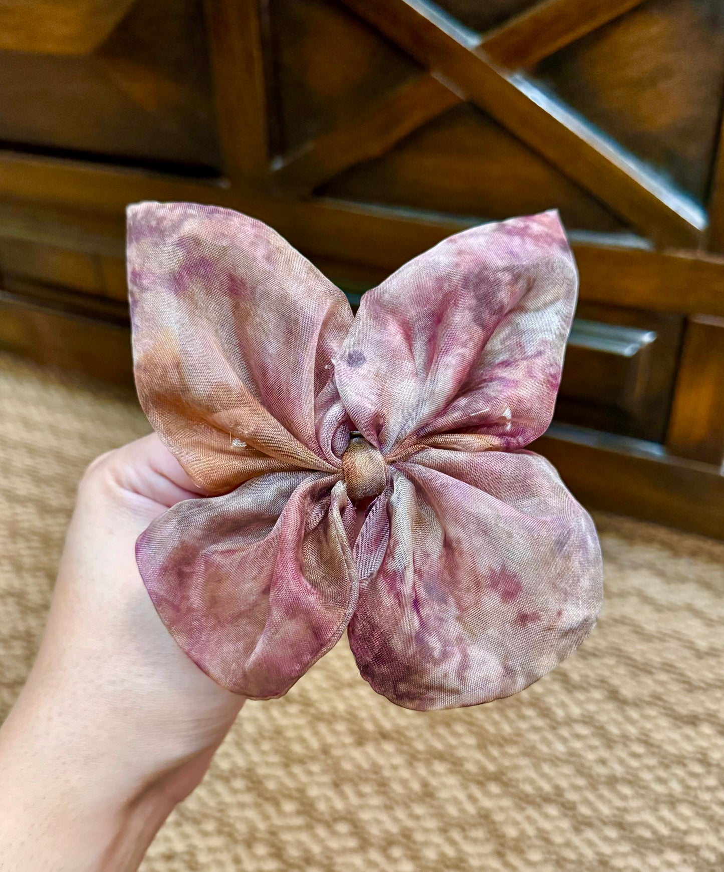 Pink Brown Butterfly clip