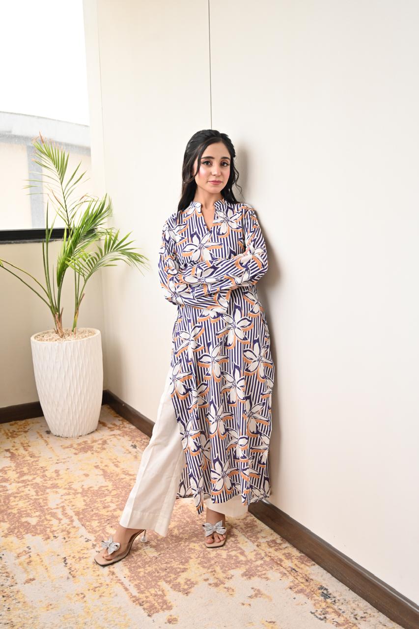 EVO10034-Printed Arabic Lawn Co-Ord set (2 piece)