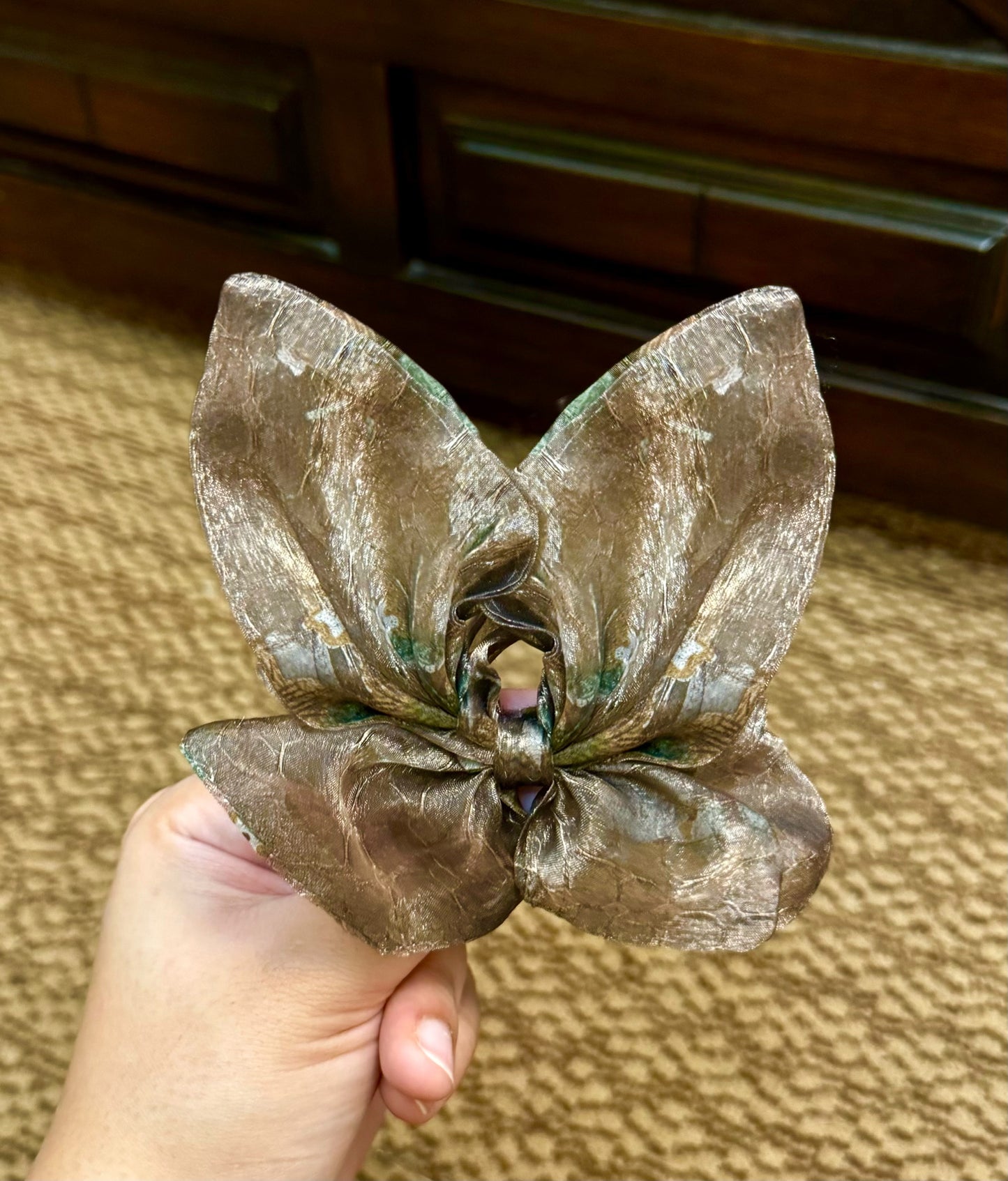 Brown Shine Butterfly Clip