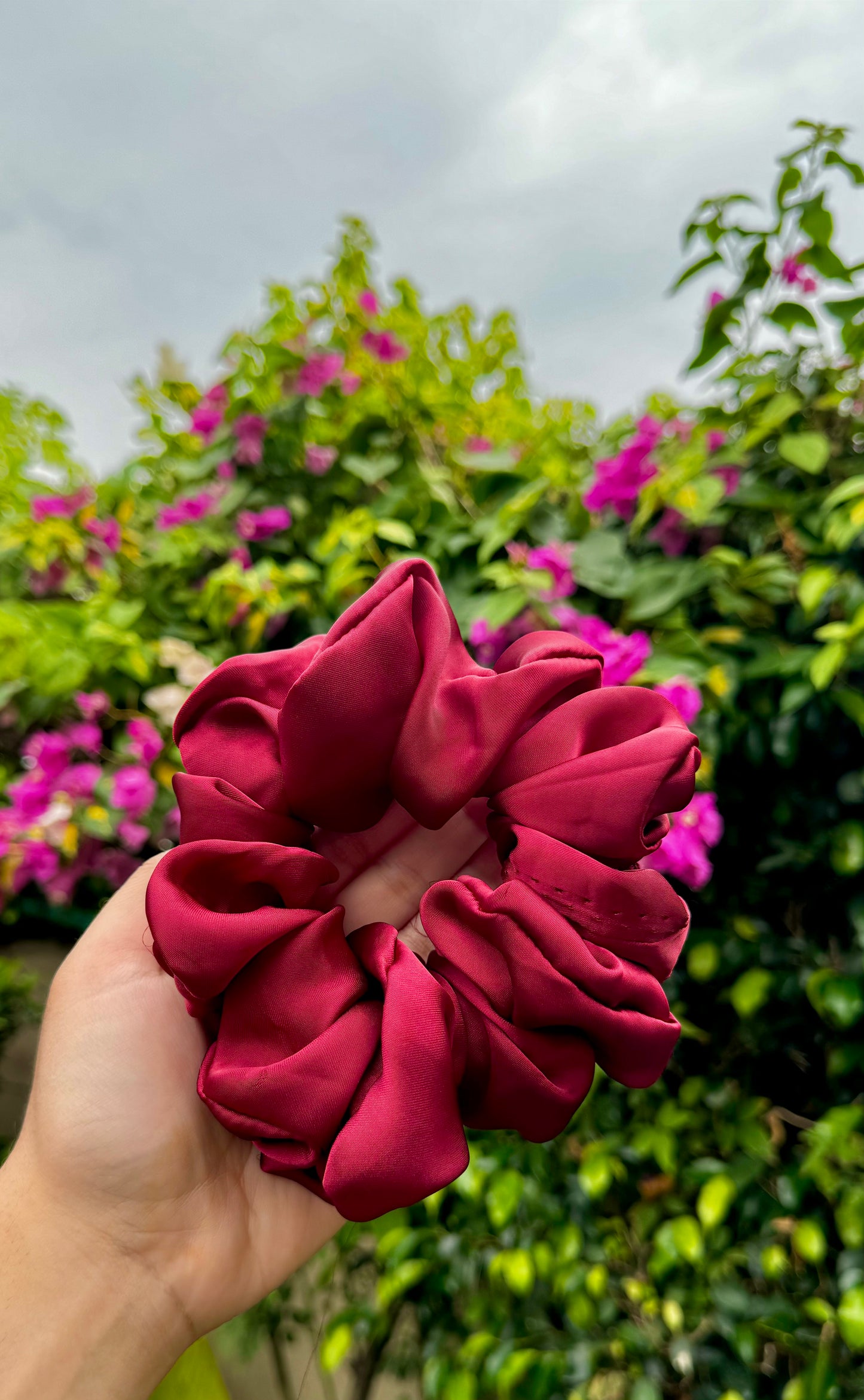 Maroon Silk Scrunchie