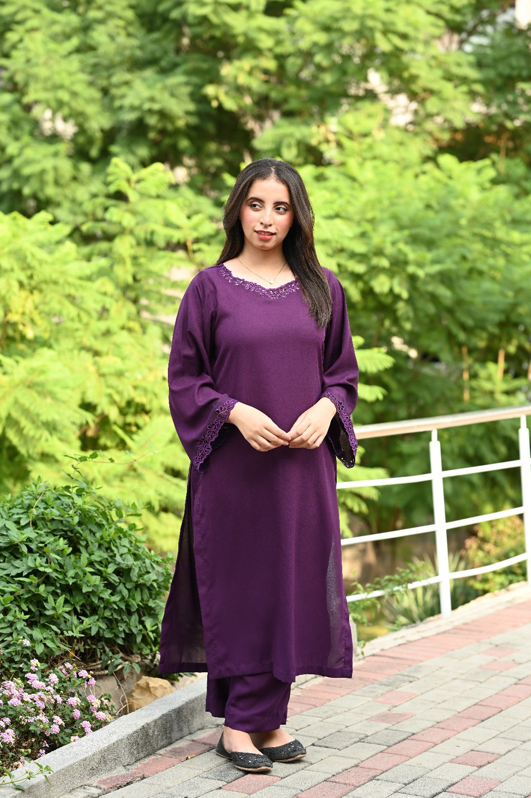 EVO10040-Purple Solid Co-ord Set