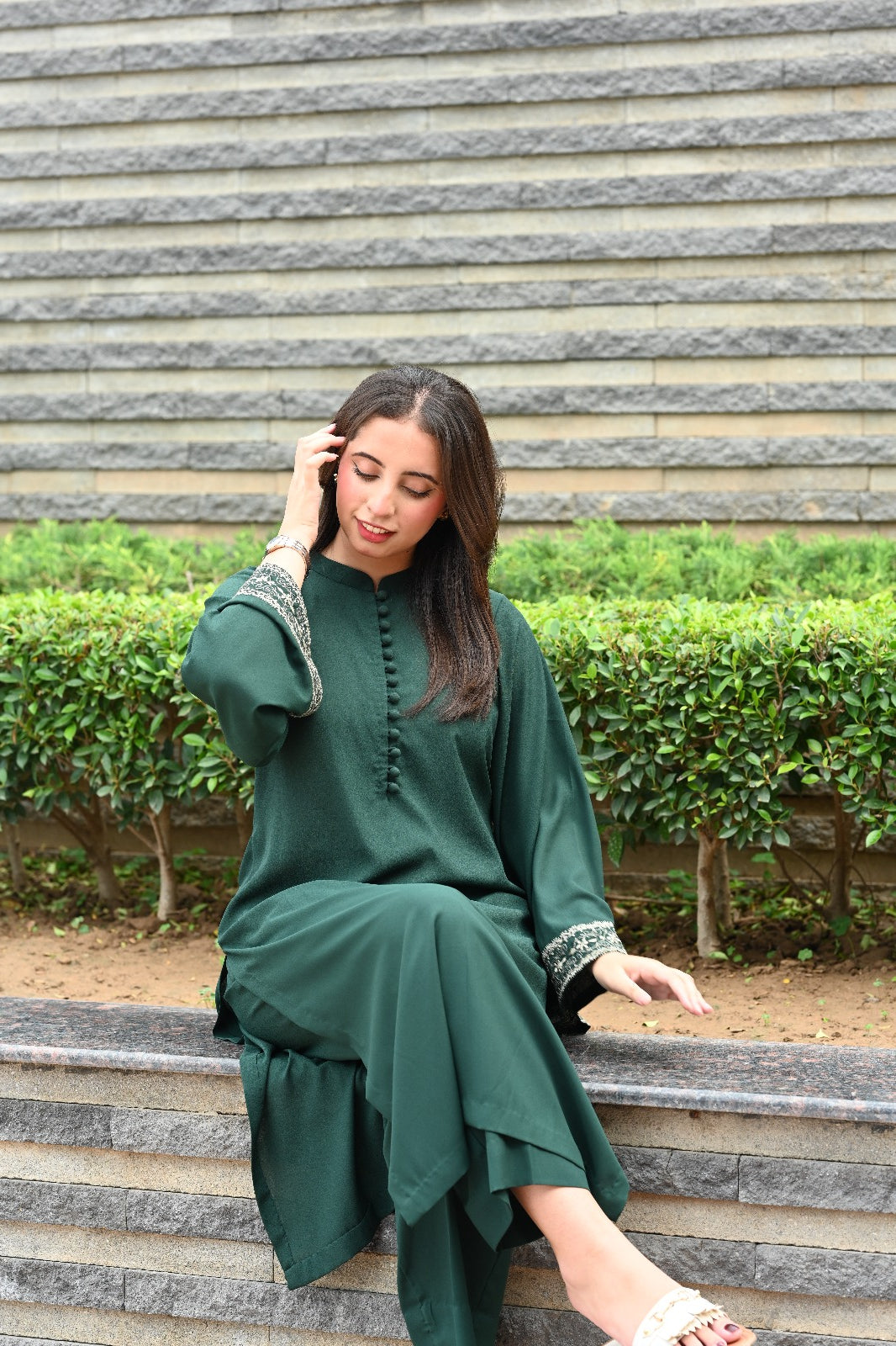 EVO10039-Green Solid Co-Ord Set